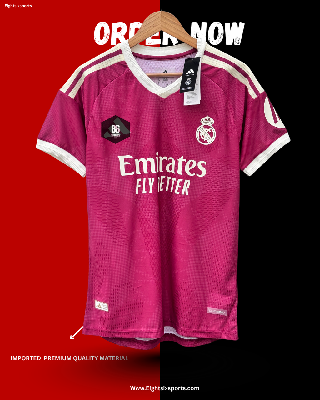 𝐈𝐦𝐩𝐨𝐫𝐭𝐞𝐝 𝐏𝐥𝐚𝐲𝐞𝐫 𝐕𝐞𝐫𝐬𝐢𝐨𝐧
𝐄𝐝𝐢𝐭𝐢𝐨𝐧 -  REAL MADRID  NEW SEASON AWAY KIT PINK 2026-27